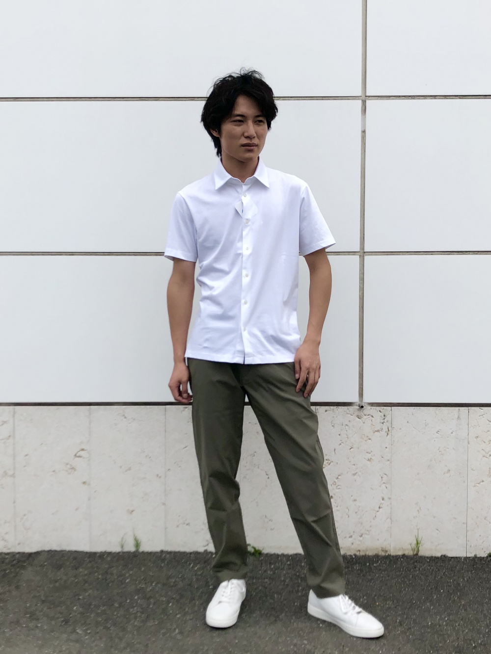 Check styling ideas for「AIRism Full-Open Short-Sleeve Polo Shirt