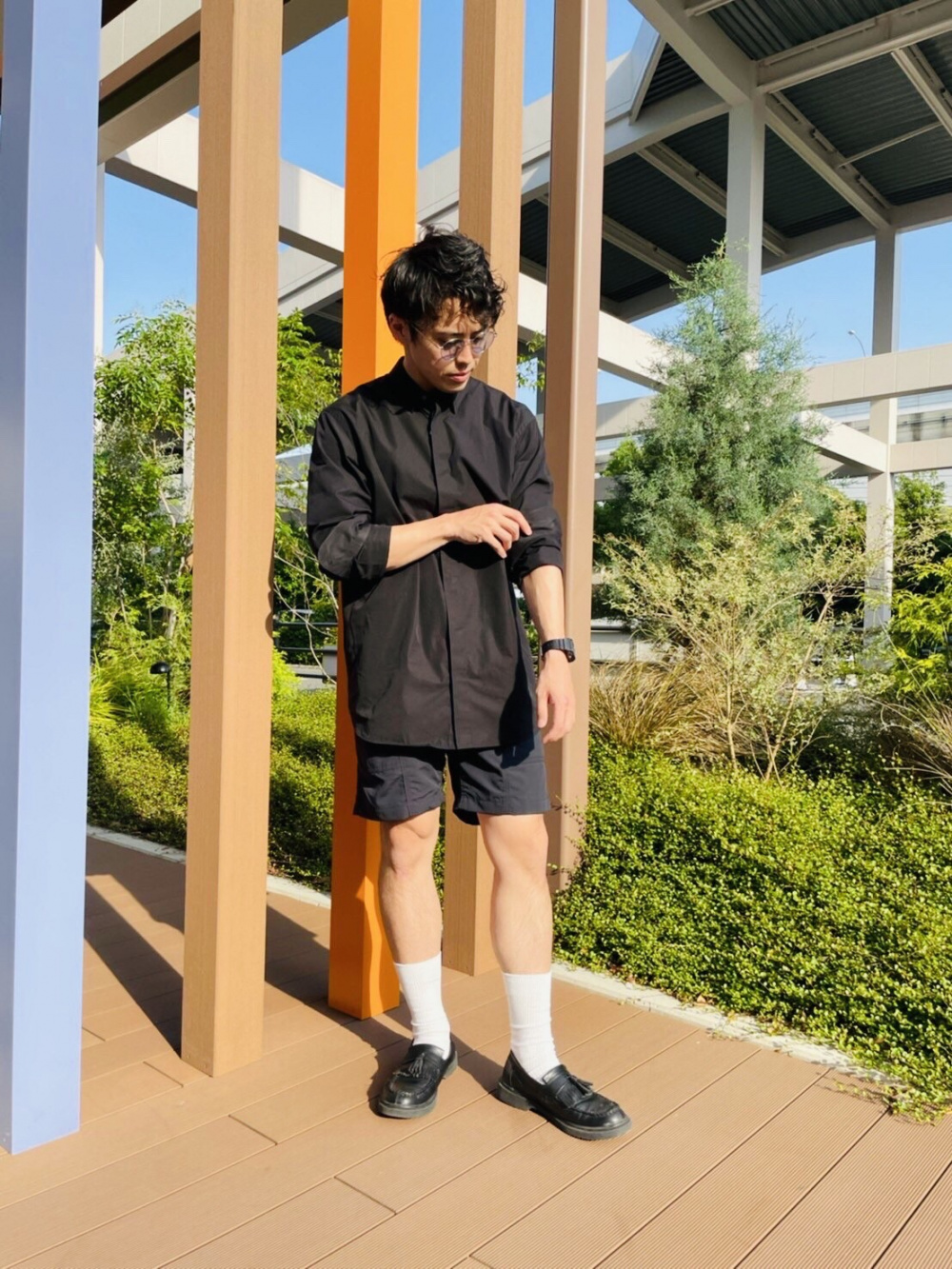 Check styling ideas for「Nylon Utility Geared Shorts」