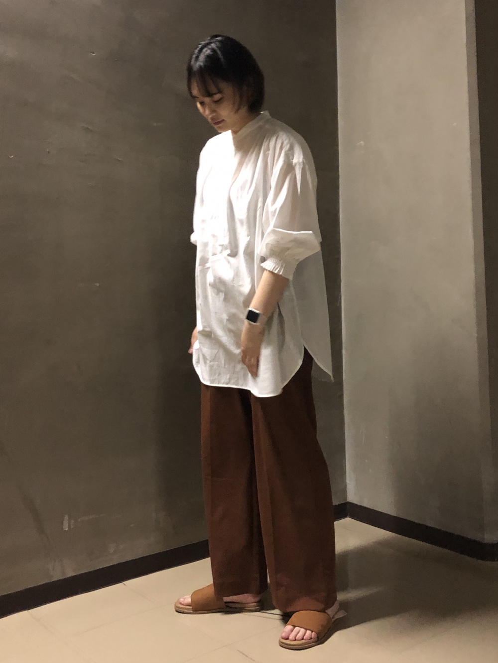 Check styling ideas for「Premium Linen Long-Sleeve Pullover Shirt