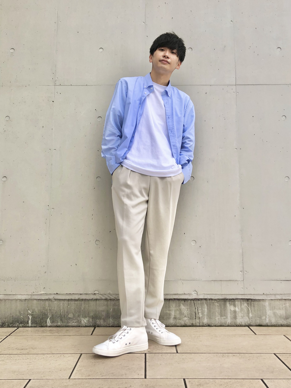 エアリズムコットンオーバーサイズtシャツ 5分袖 スマートアンクルパンツ グレンチェック 2wayストレッチ 丈標準64 66cm の着用 コーディネート ユニクロ