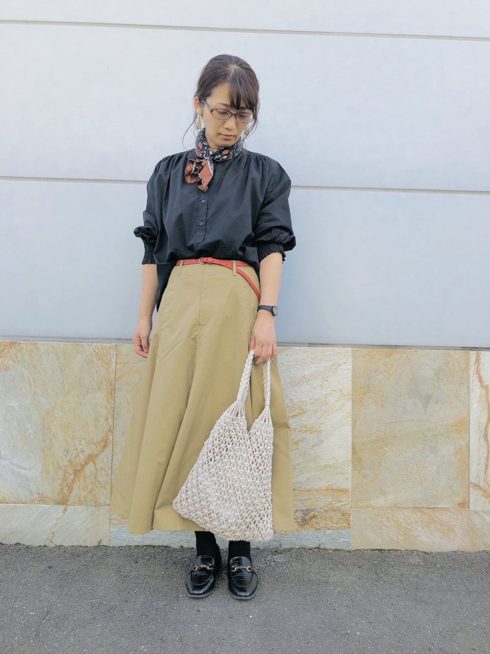 K.Kページ Check styling ideas for「U Cotton Twill Flared Skirt
