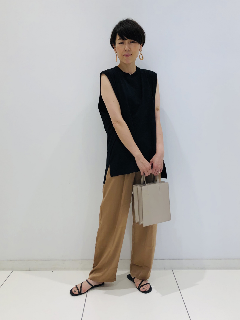 エアリズムコットンオーバーサイズT（ノースリーブ）、エア