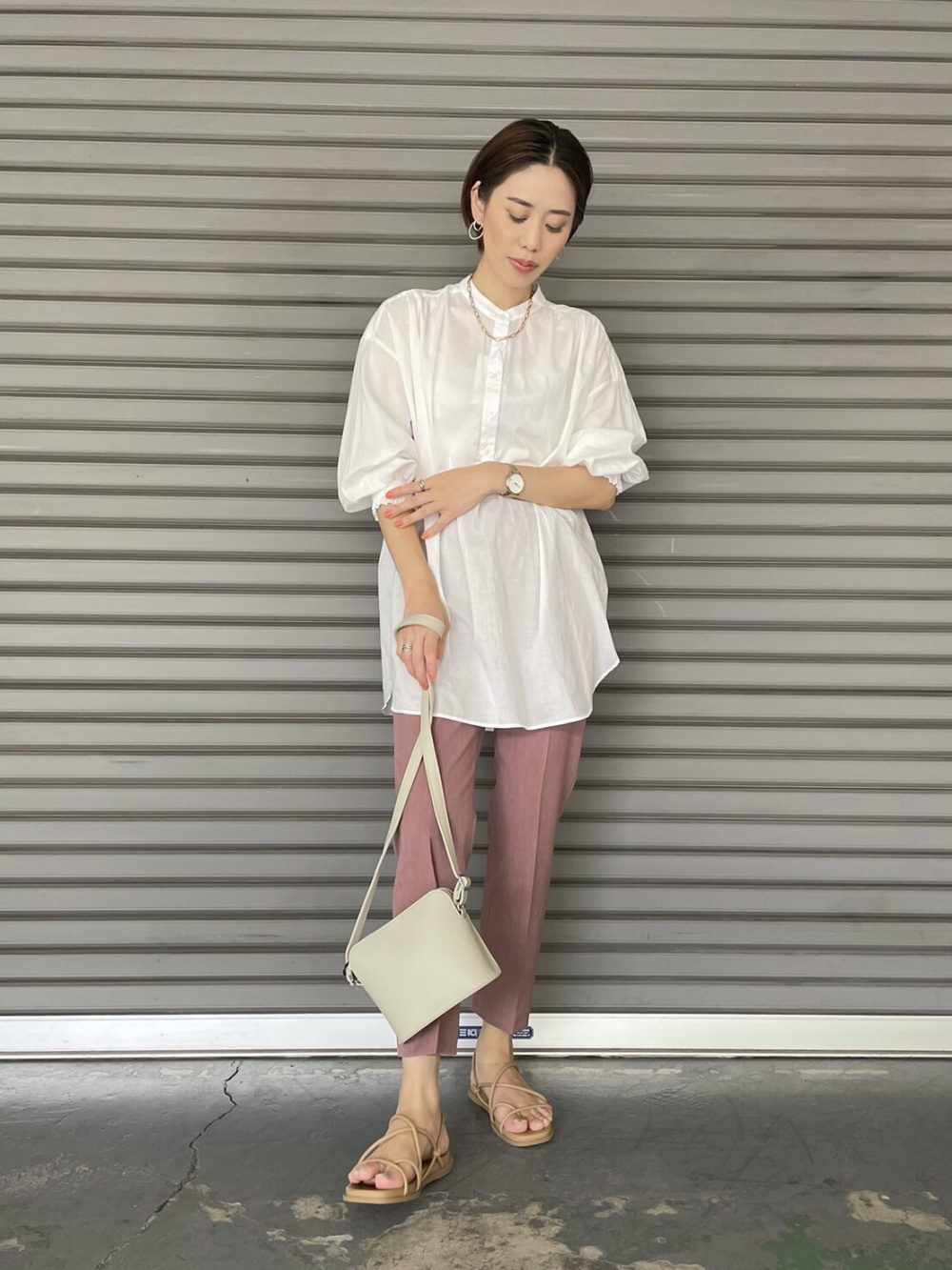 Check styling ideas for「Satin Jersey Wide Straight Pants、Comfort