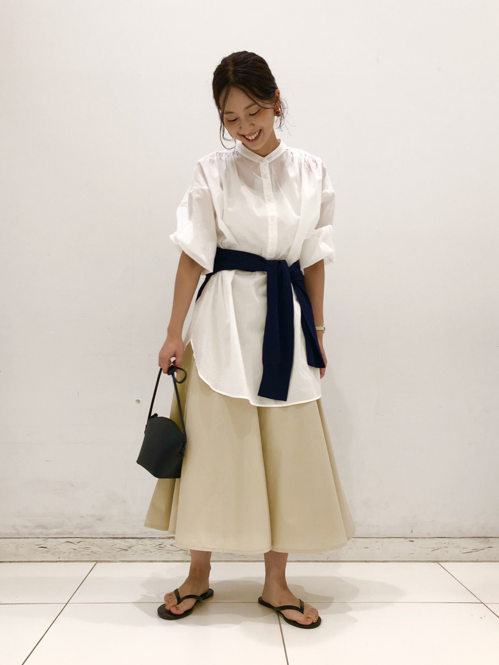 K.Kページ Check styling ideas for「U Cotton Twill Flared Skirt