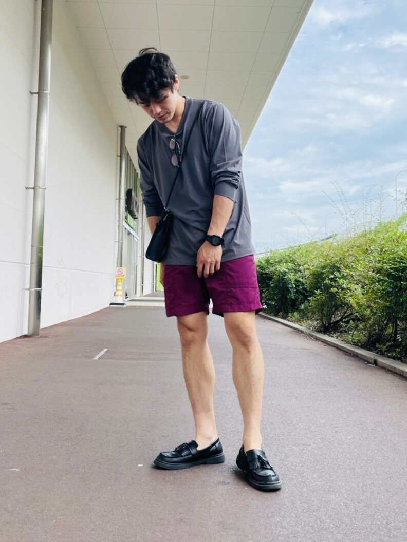 ナイロンギアショートパンツ 丈18 5 22cm の着用コーディネート ユニクロ