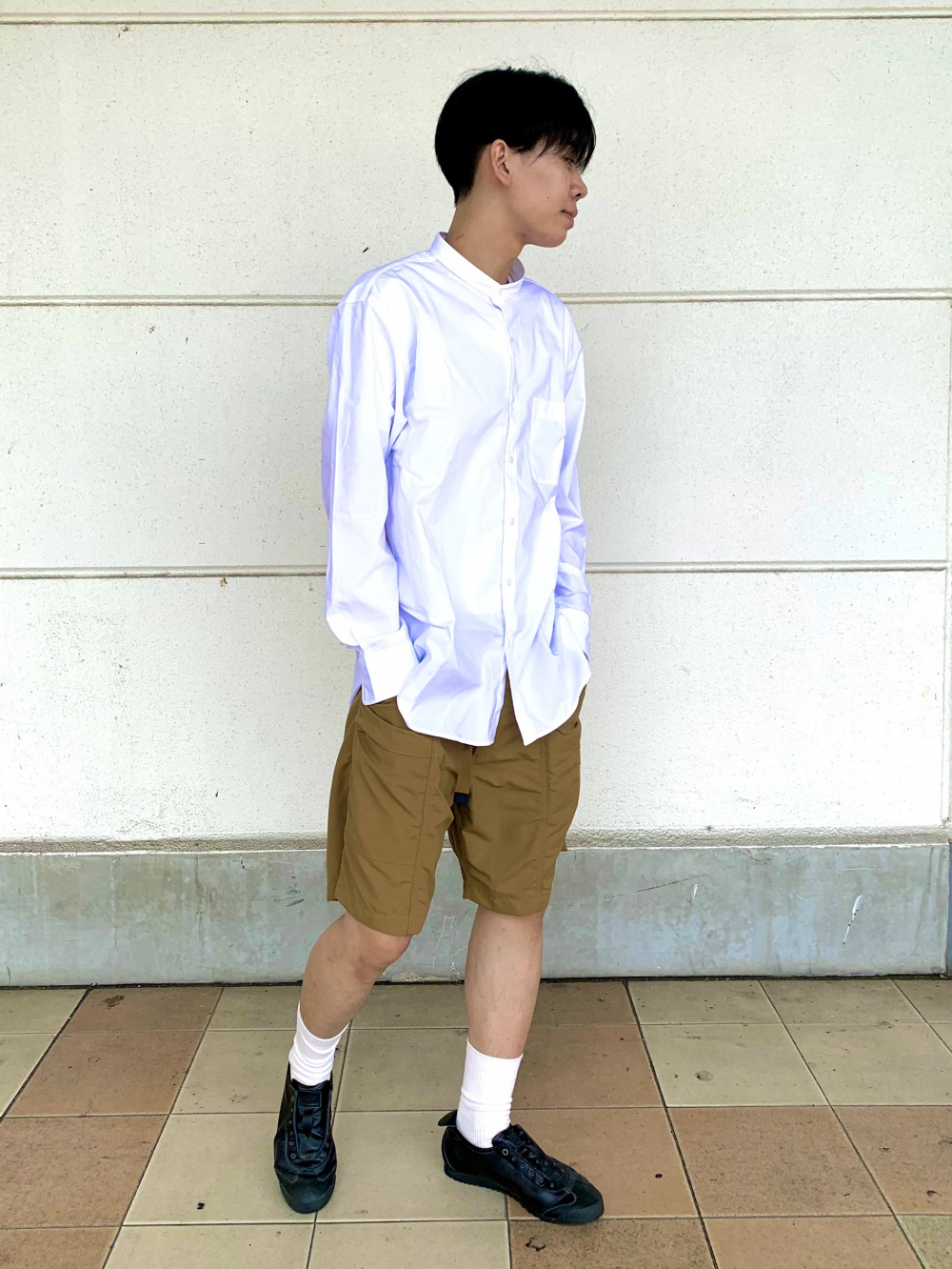 Check styling ideas for「Premium Linen Long-Sleeve Shirt、Nylon