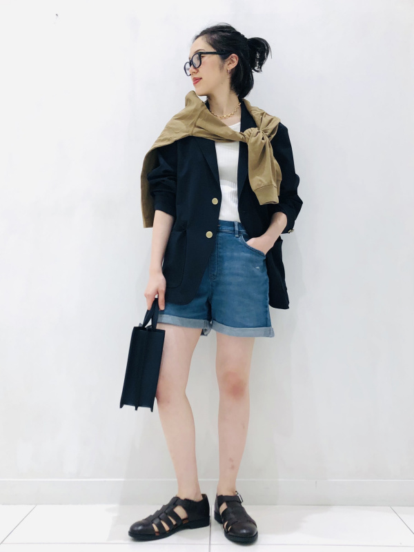 ワイドリブブラタンクトップ（コットン）（レディース）の着用