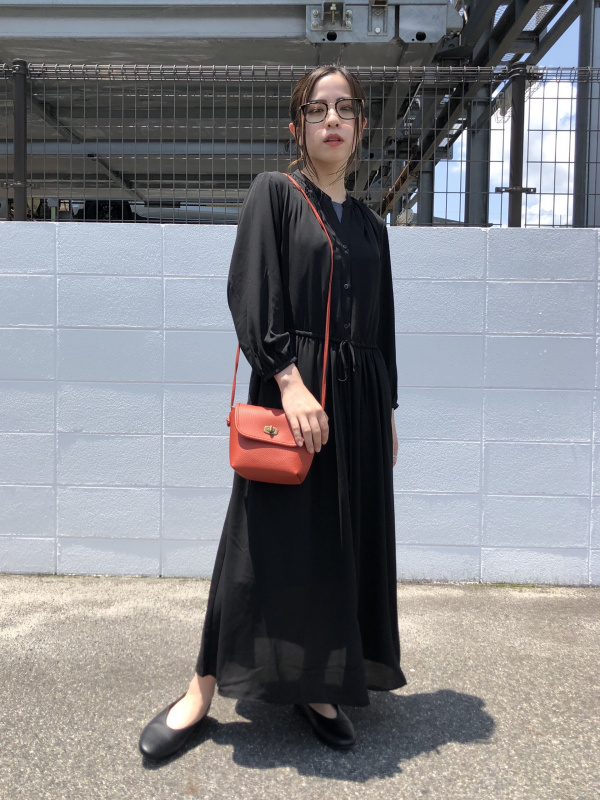 ドローストリングロングワンピース 7分袖 Women ユニクロ