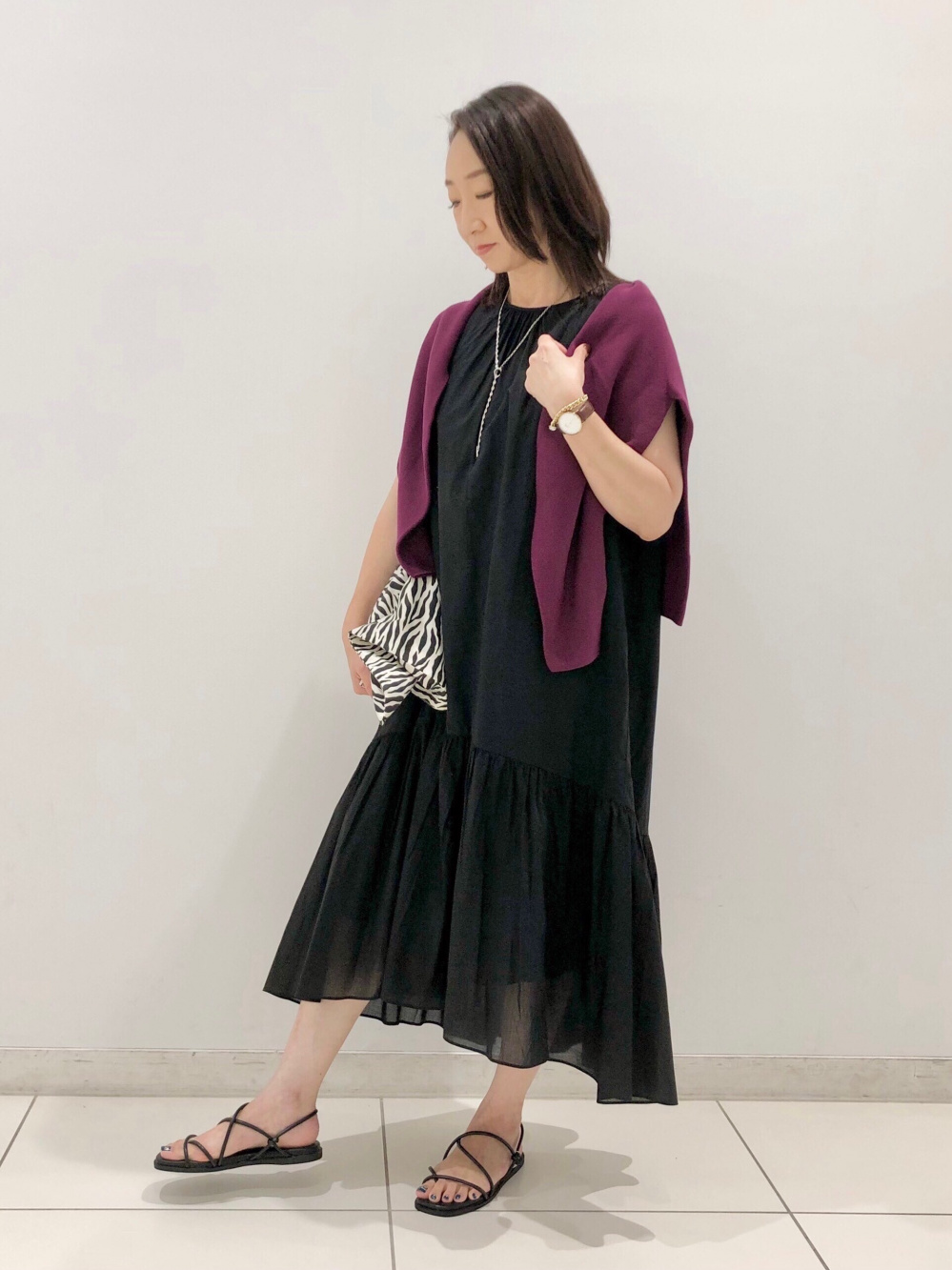 Check styling ideas for「Satin Jersey Wide Straight Pants、Comfort
