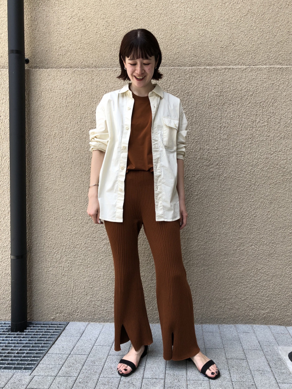 女裝Mame 3D織法羅紋開衩設計長褲| UQ 搜尋