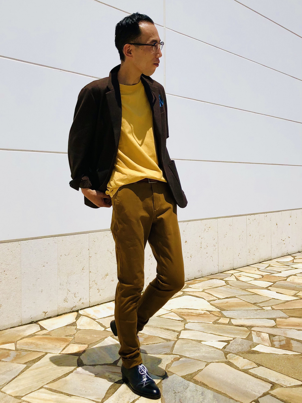 オーバーサイズクルーネックt 半袖 スキニーフィットチノ2wayストレッチ の着用コーディネート ユニクロ