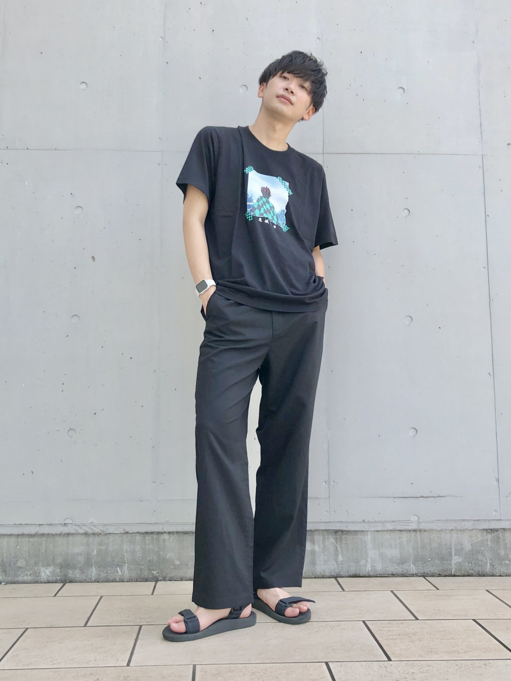 リネンブレンド リラックスストレートパンツ S 今日のイロチガイ：UNIQLOリネンブレンドリラックスストレート