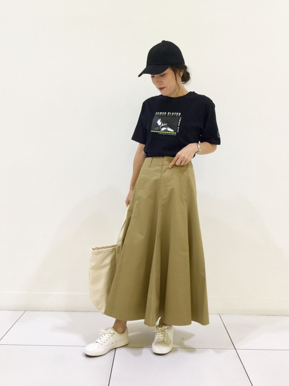 Check styling ideas for「U Cotton Twill Flared Skirt」| UNIQLO US