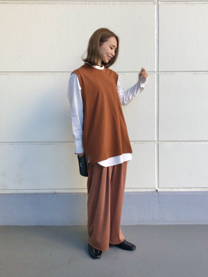 ユニクロ公式 | サテンジャージーワイドストレートパンツ（丈標準62