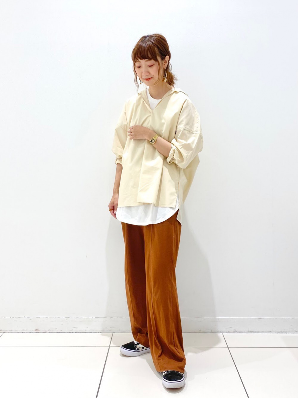 Check styling ideas for「Mame Kurogouchi AIRism Cotton Oversized