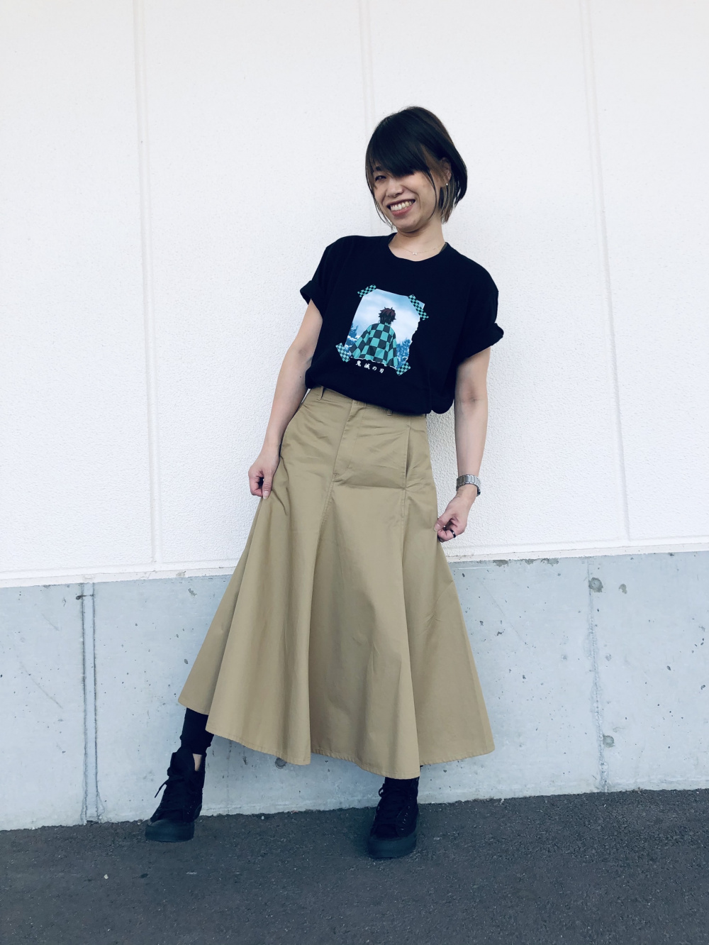 Check styling ideas for「U Cotton Twill Flared Skirt」| UNIQLO US