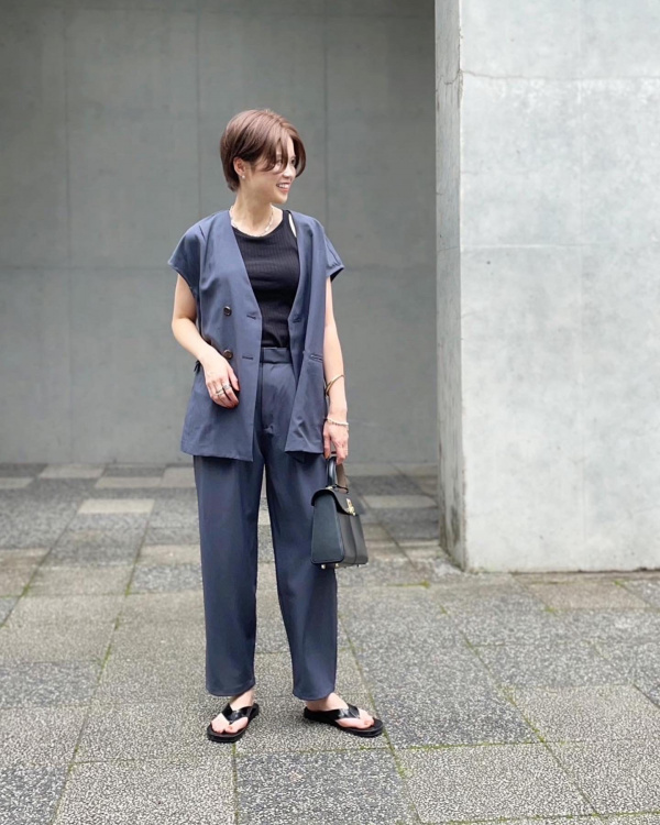 ワイドリブブラタンクトップ（コットン）（レディース）の着用