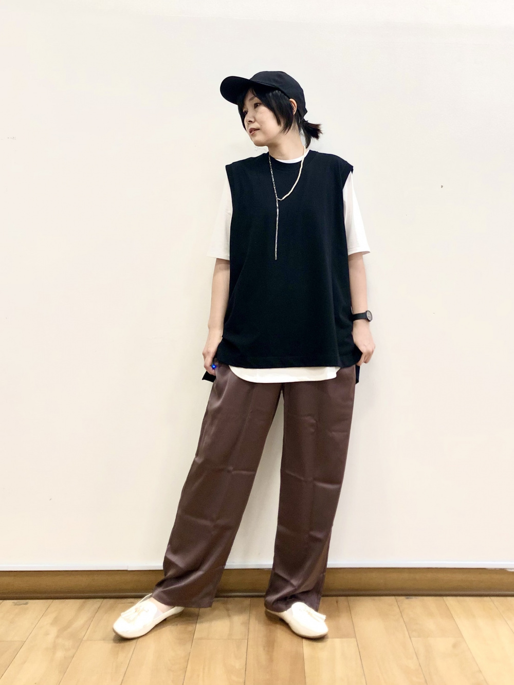 エアリズムコットンオーバーサイズT（ノースリーブ）、エア