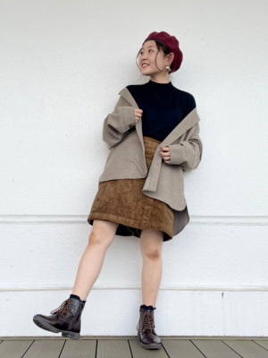 ★Max&Co★アウトレット★コーデュロイショートラップスカート♪ ラップ風スカート《Botto Giuseppe
