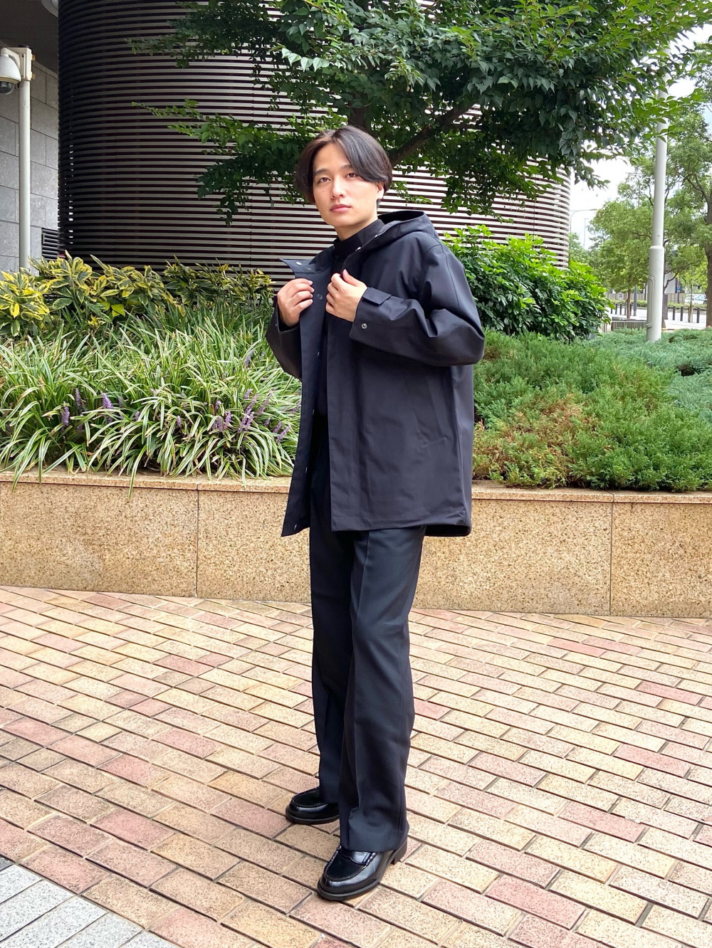 オーバーサイズマウンテンパーカ、メリノブレンドフルジップセーター