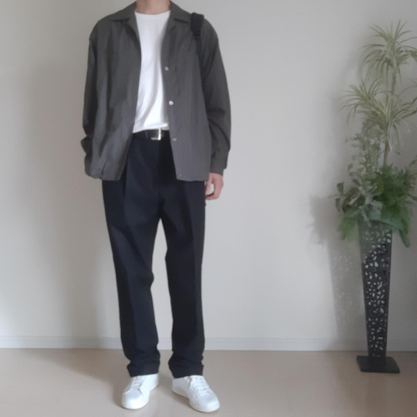 スーピマコットンオーバーサイズシャツブルゾン（長袖）（メンズ）の