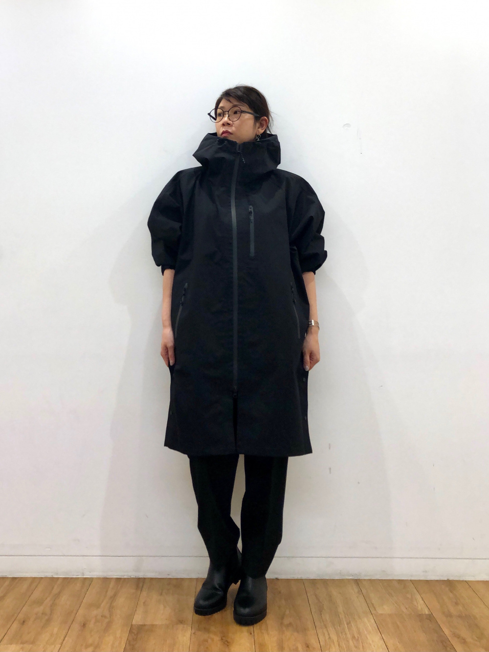 【なーこ】ユニクロ × セオリー ブロックテックコート 黒 S ユニクロ公式 | ブロックテックコート