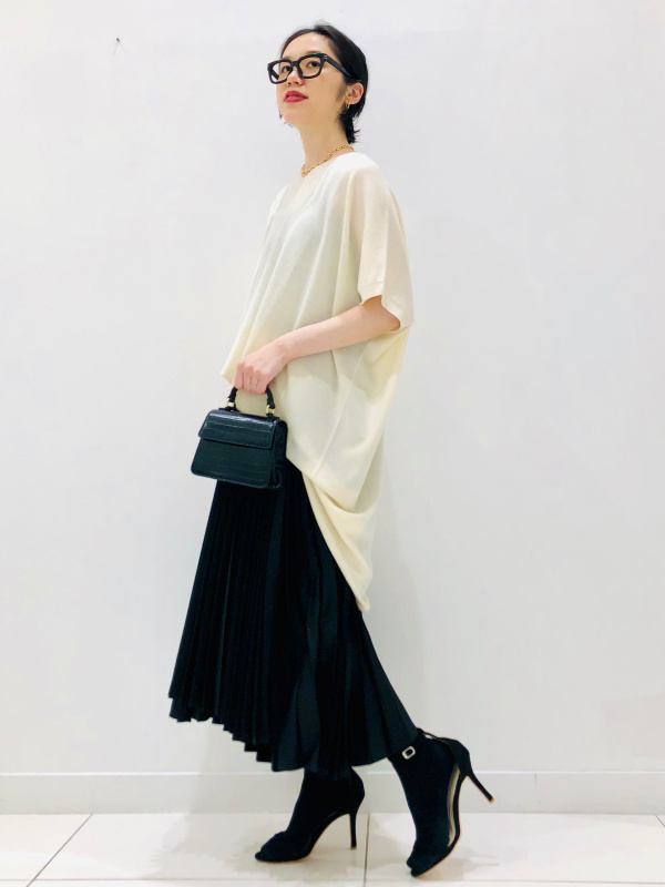 るるゆページ 3Dエクストラファインメリノチュニック（5分袖）（レディース）の着用