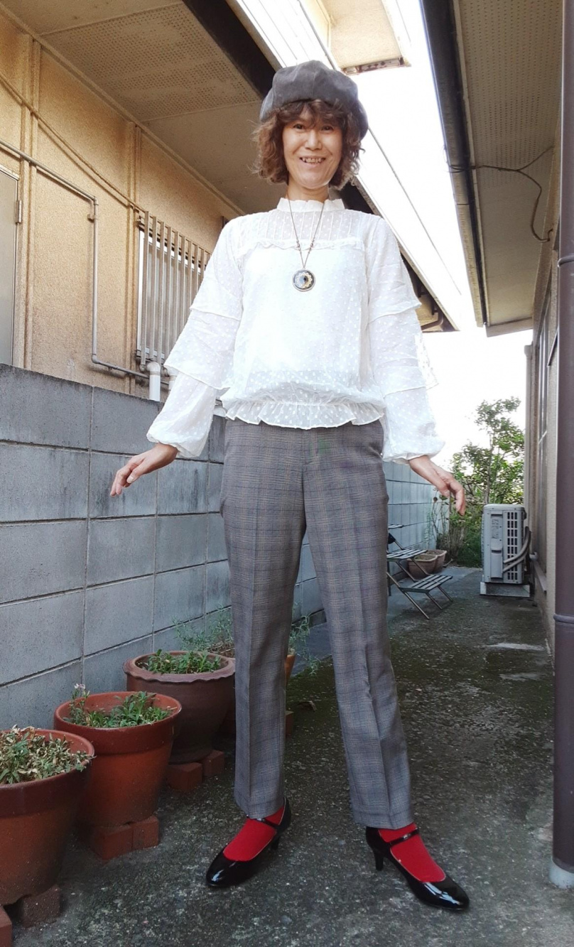スマートアンクルパンツ（グレンチェック・2WAYストレッチ・丈長め71cm 