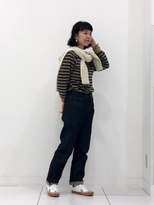 ユニクロ公式 | ボーダークルーネックTシャツ（長袖）