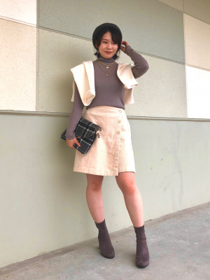 ユニクロ公式 | GIRLS コーデュロイラップスカートパンツ