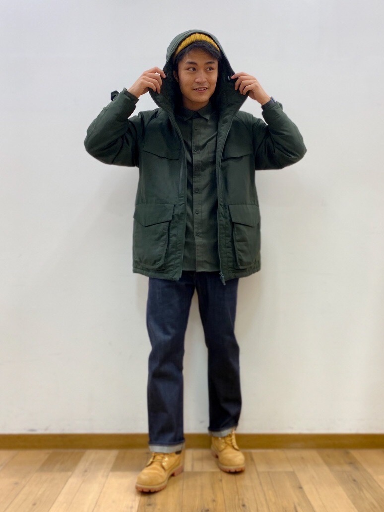 ハイブリッドダウンオーバーサイズパーカ」の着用コーディネート