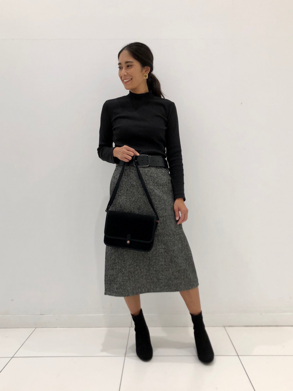 ヒートテックバレエネックT（レース・8分袖）、スフレヤーンハーフ