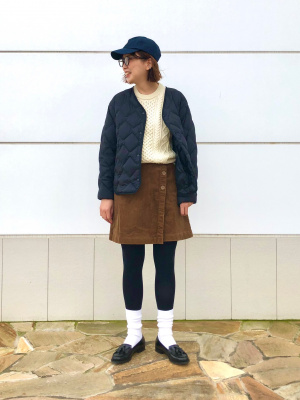 ★Max&Co★アウトレット★コーデュロイショートラップスカート♪ コーデが決まる フロッキードットフレアスカート （ロング