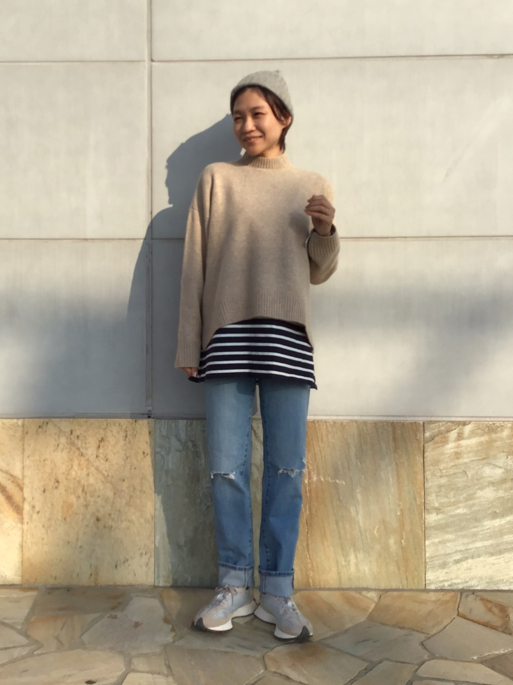 UNIQLO スリムストレートハイライズジーンズ(丈78.5cm) 通販 ストレートハイライズジーンズ(ダメージ・丈標準78.5cm)
