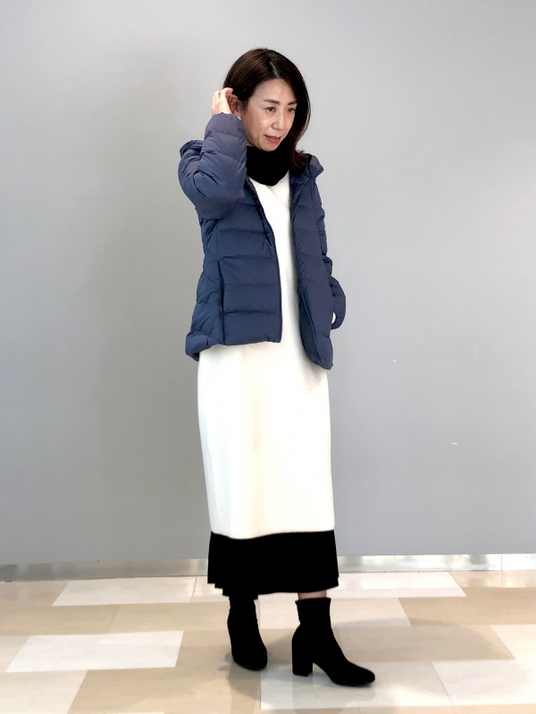 3Dエクストラファインメリノリブワンピース（長袖・標準丈・110.5