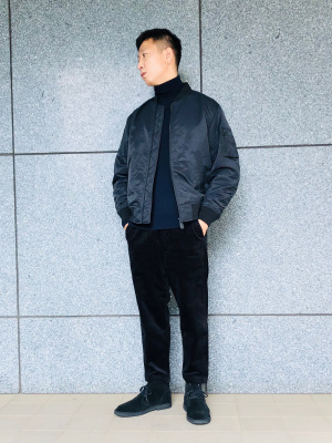 UNIQLO MA-1 ボンバージャケット　ブラック uniqlo +J】オーバーサイズブルゾン ボンバージャケット MA-1 黒