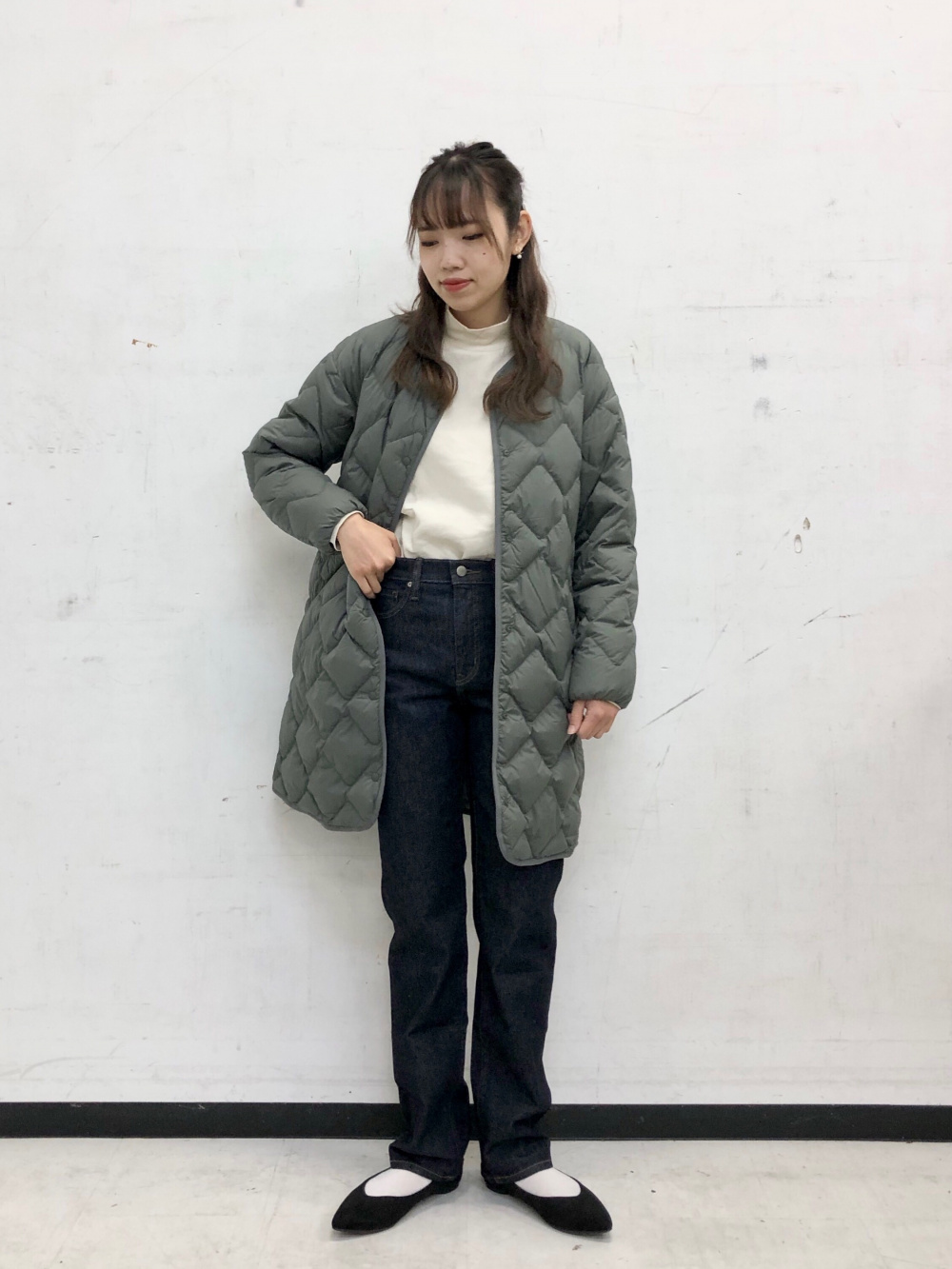 ウルトラライトダウンリラックスコート、モックネックプルオーバー