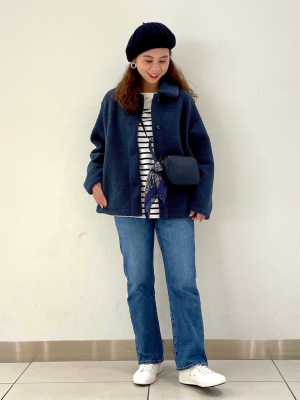 ⭐︎パール⭐︎ ユニクロ公式 | フレアハイライズジーンズ（丈標準73cm）