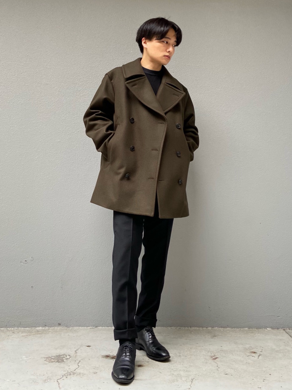 UNIQLO +J ウールブレンド オーバーサイズピーコート Olive 