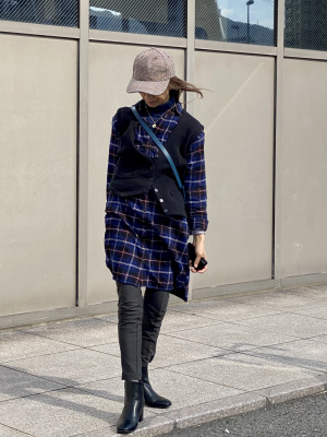 ユニクロ公式 | GIRLS フランネルチェックワンピース（長袖）