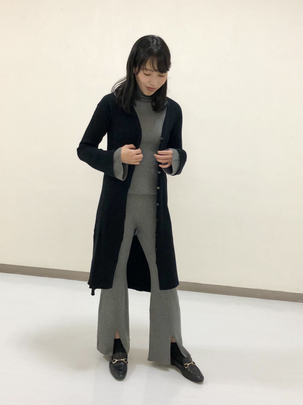 3Dリブロングカーディガン（長袖）、3Dリブハイネックセーター（長袖