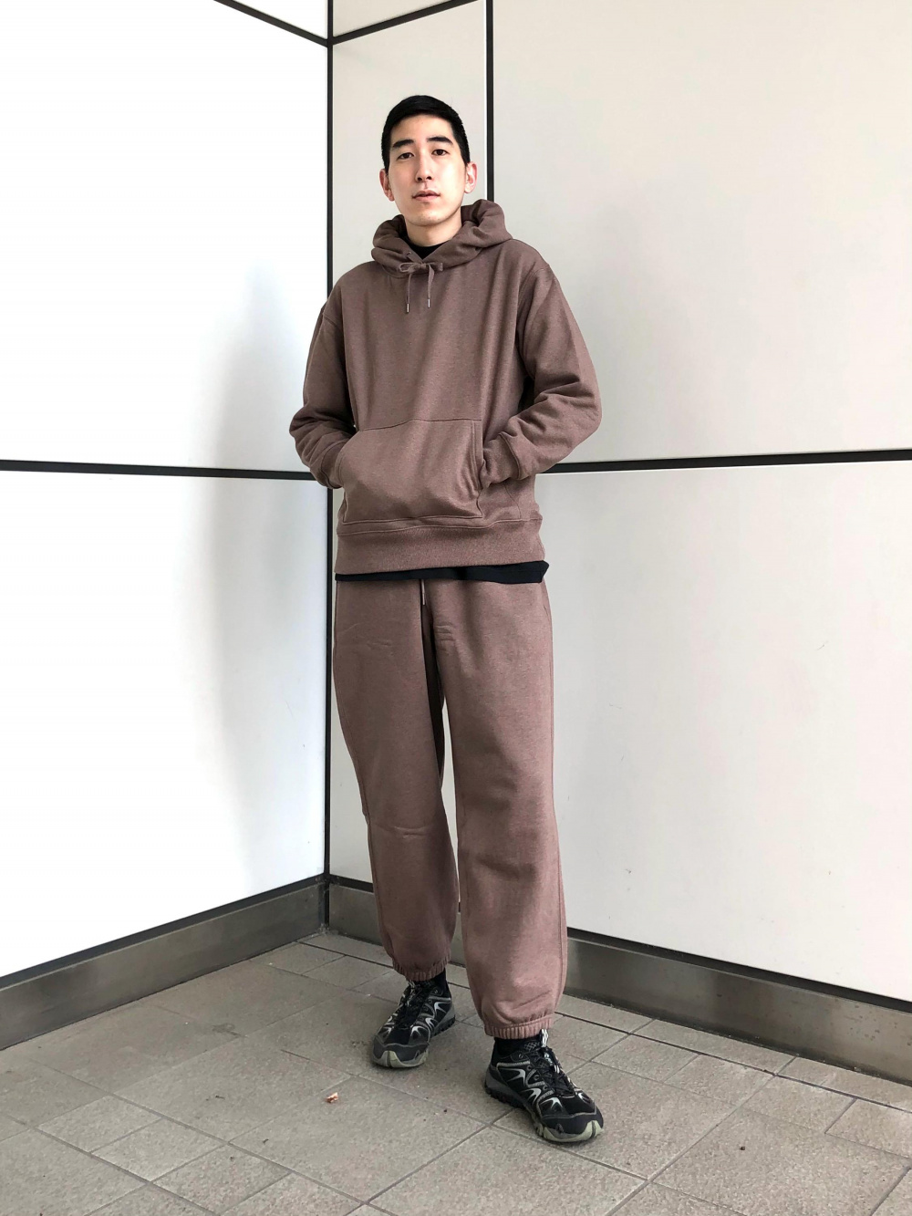 21aw UNIQLO U メリノブレンドフルジップセーター 茎わかめ着用 オーバーサイズマウンテンパーカ、メリノブレンドフルジップセーター