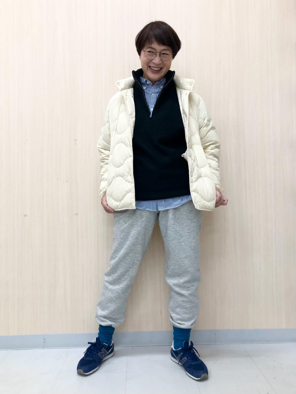 ヒートテックバレエネックT（レース・8分袖）、スフレヤーンハーフ