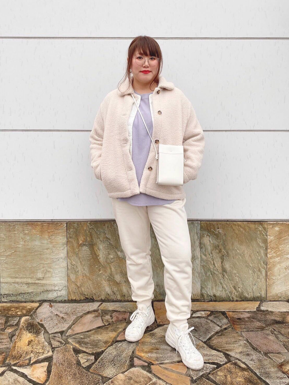 ヒートテックボアスウェットパンツ 丈長め71 73cm の着用コーディネート ユニクロ