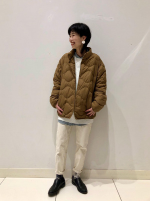 Y's for living バンドカラーシャツ ヒッコリー柄 ユニセックス￼ ユニクロ公式 | ヒッコリーオーバーサイズスタンドカラーシャツ