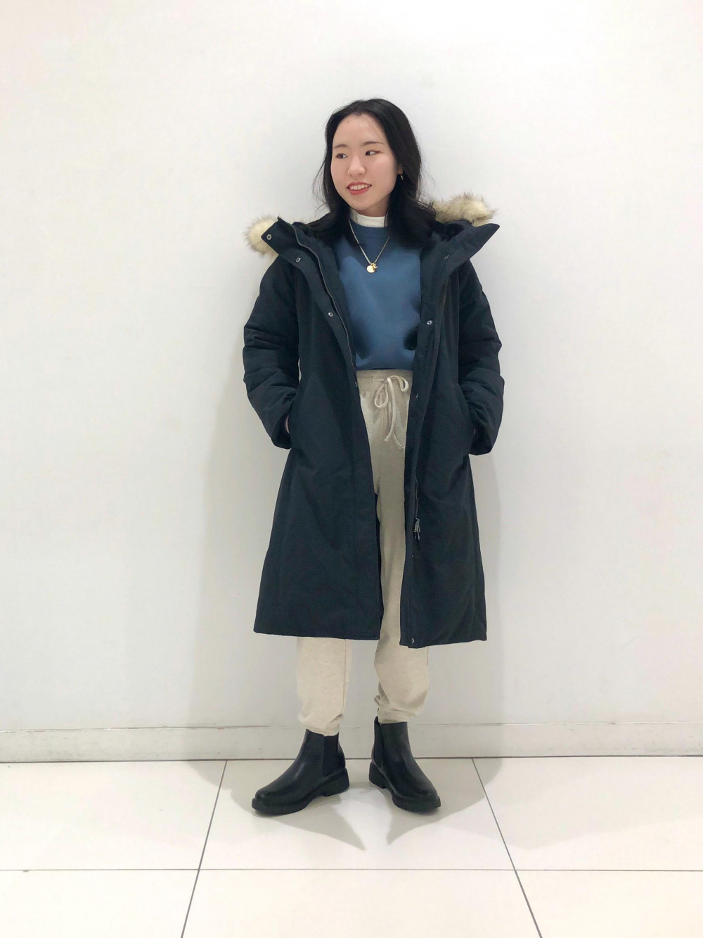 ウルトラウォームハイブリッドダウンロングコート、ヒートテックボア