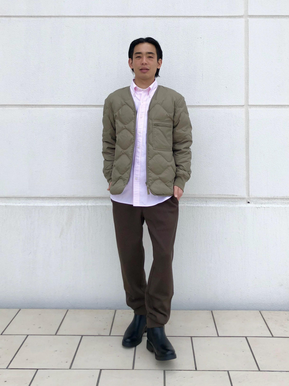 リサイクルダウンジャケット、メリノブレンドフルジップセーター（長袖