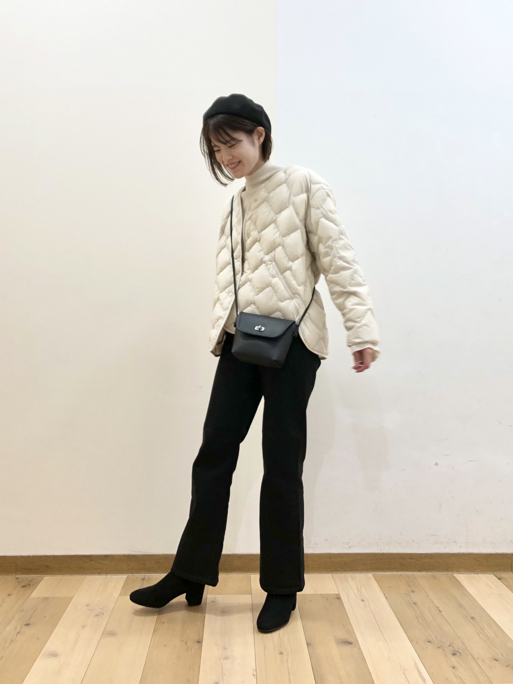 3Dリブロングカーディガン（長袖）、3Dリブハイネックセーター（長袖