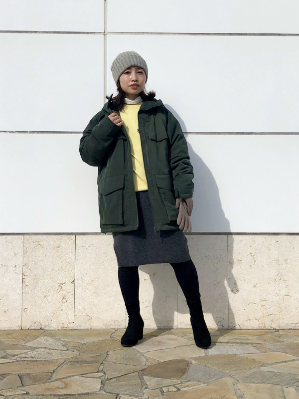 ハイブリッドダウンオーバーサイズパーカ」の着用コーディネート