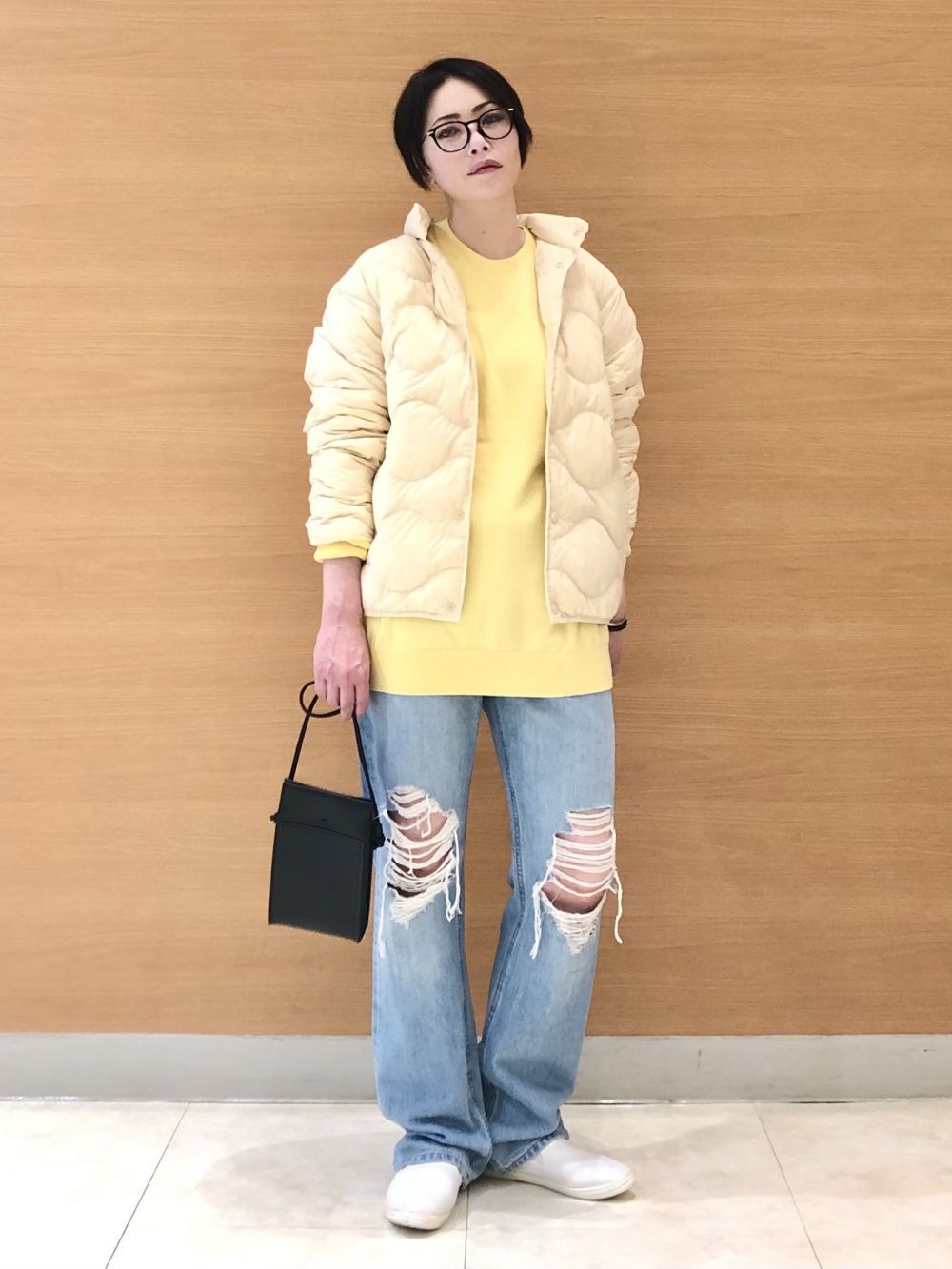 ローゲージリブクルーセーター（長袖）、スマートアンクルパンツ